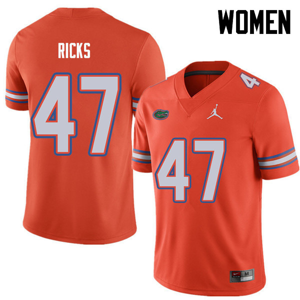 Jordan Brand Women #47 Isaac Ricks Florida Gators College Football Jerseys Sale-Orange - Click Image to Close